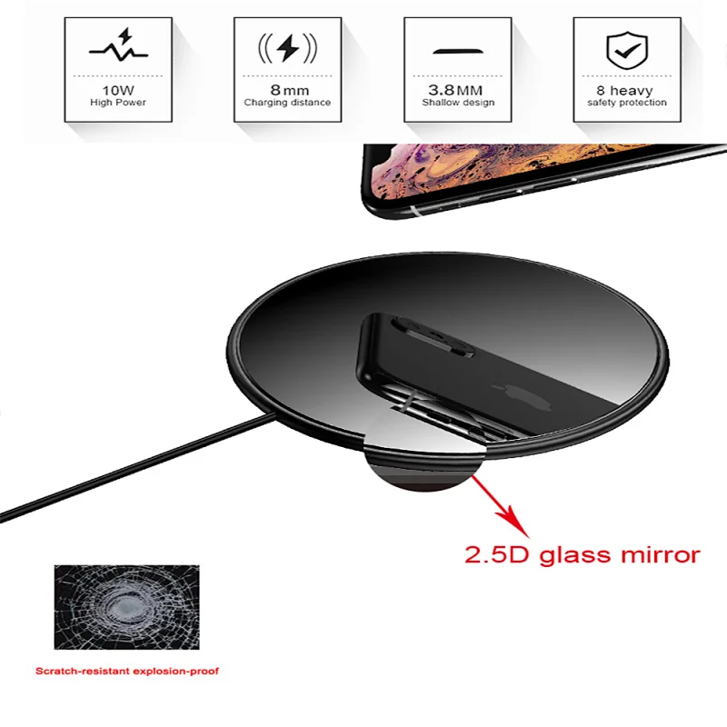Factory wholesale good quality round powermat universal magnetic desk fast charging wireless charger