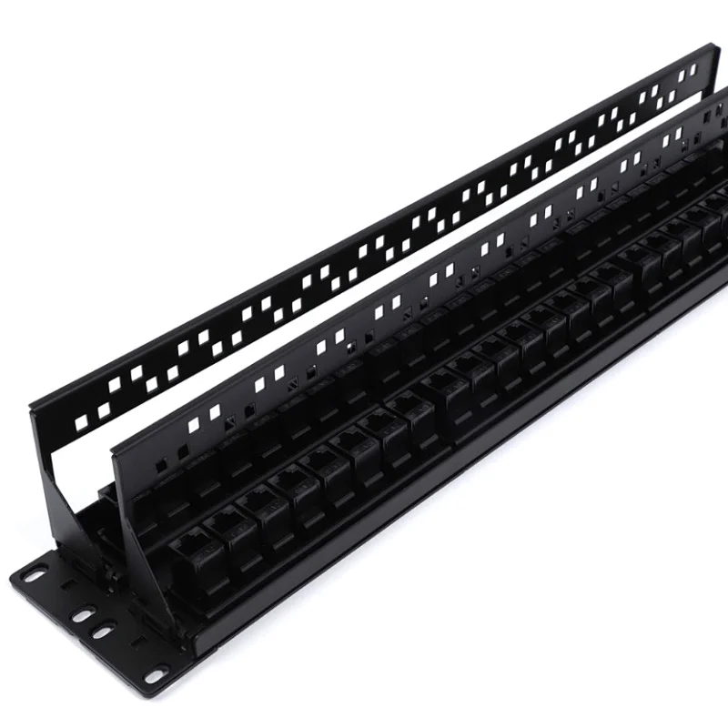 High quality 1U 48 18 port patch panel UTP FTP back bag RJ45 panel mount