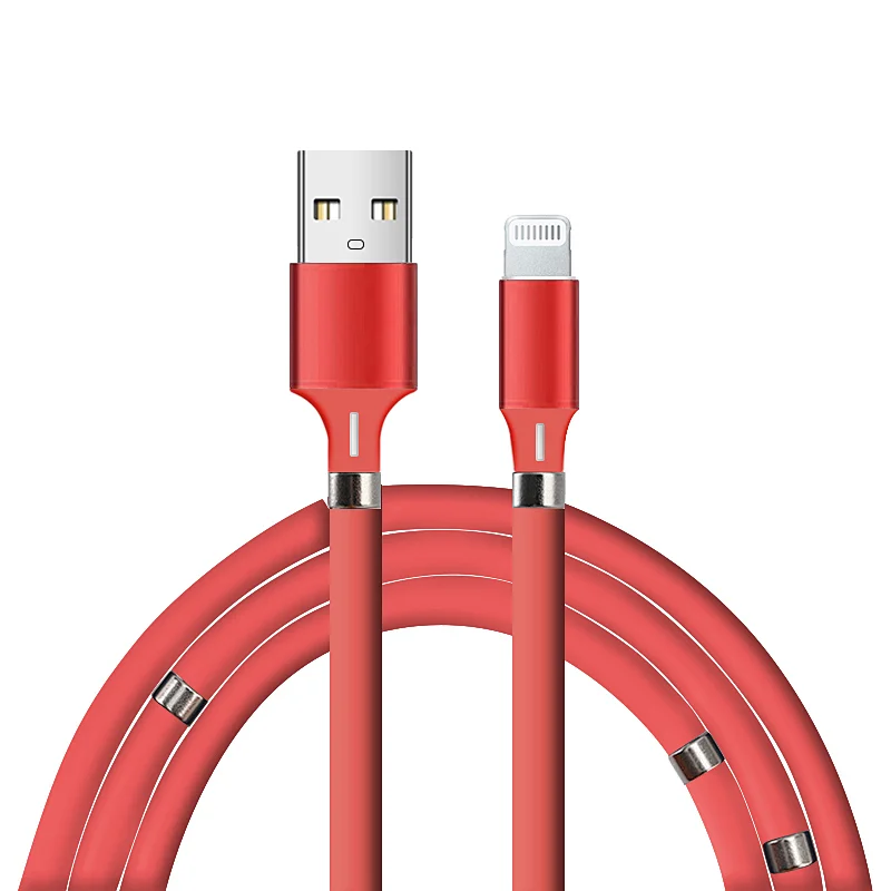 Easy to Store Magnetic Lightning, USB C, Micro phone charging cable