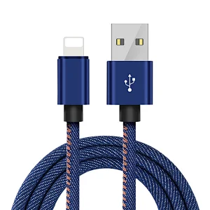 6ft 5V 2.1A blue jeans lightning cable fast charging