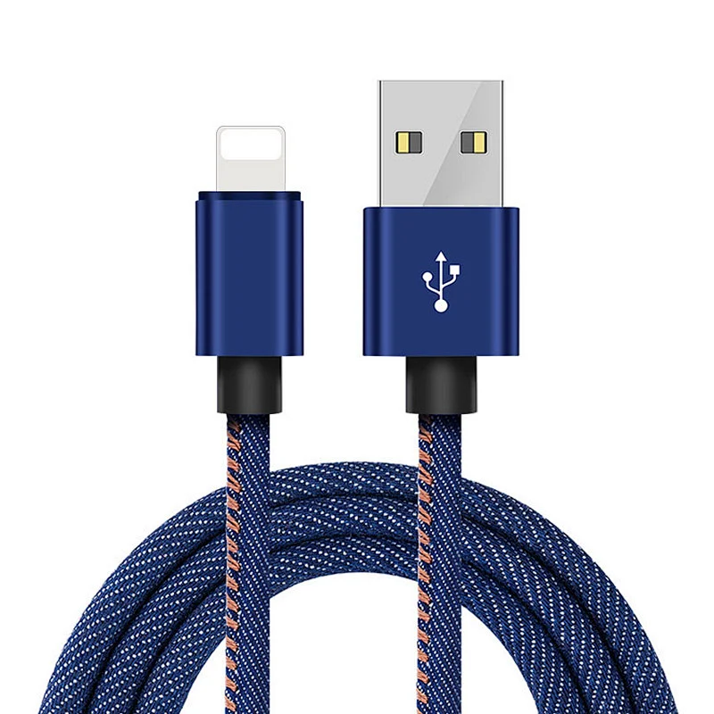 6ft 5V 2.1A blue jeans lightning cable fast charging