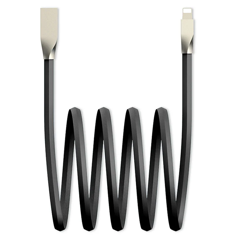 Zine Alloy Flat Charging Cable for iPhone
