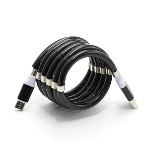 Easy to Store Magnetic Lightning, USB C, Micro phone charging cable