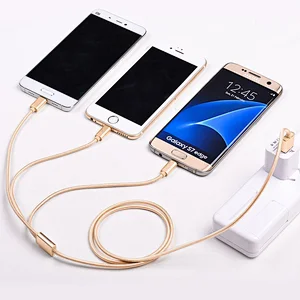 Nylon baseus 3 in 1 charging cable for iPhone, Samsung