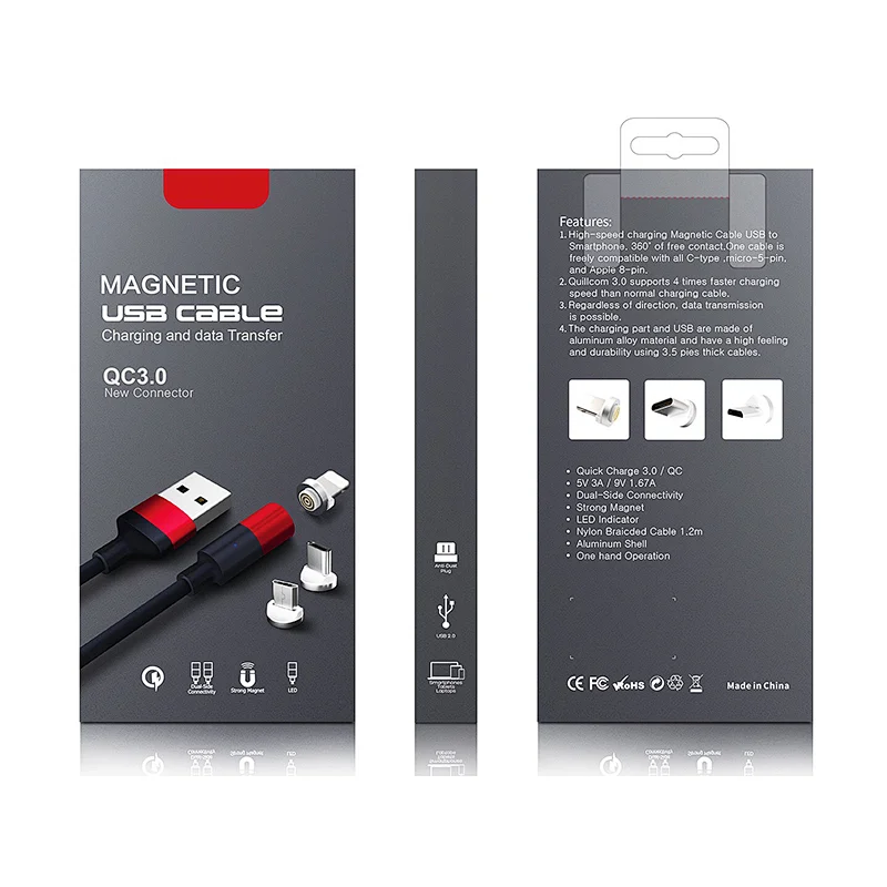 3 in 1 Magnet Cable for iPhone and Andriod