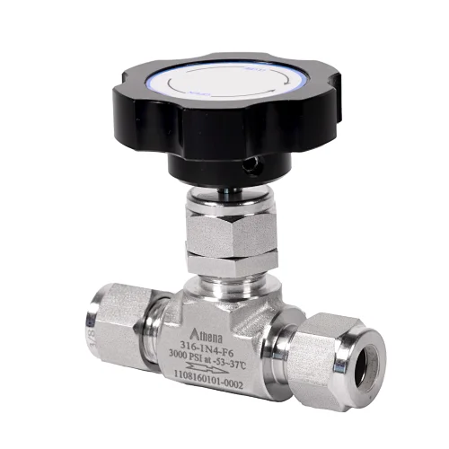 Valvola a spillo / Fino a 413 bar (6.000 psi)/Raccordi per tubi metrici e frazionari, filettature NPT, filettature ISO/BSP, filettature MS/Dimensioni: da 1/8 a 3/4 pollici, da 3 a 18 mm/Manuale/Intercettazione / In serie