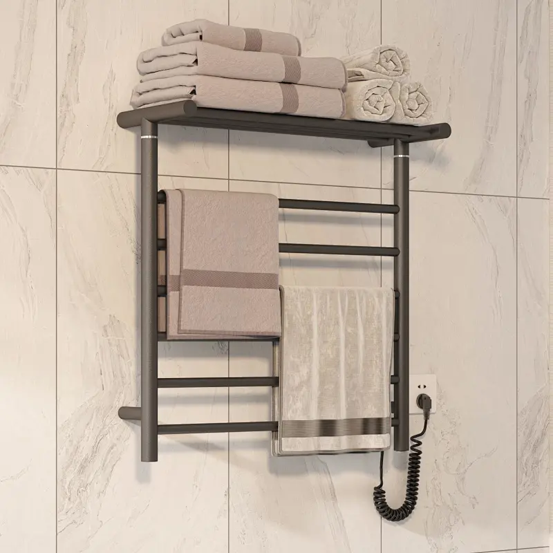 Black Electric Towel Warmer Heated Towel Rack ETW12AW 04
