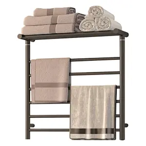Black Electric Towel Warmer Heated Towel Rack ETW12AW 01