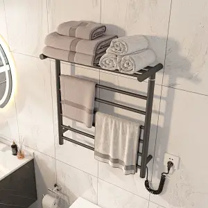 Black Electric Towel Warmer Heated Towel Rack ETW12AW 03