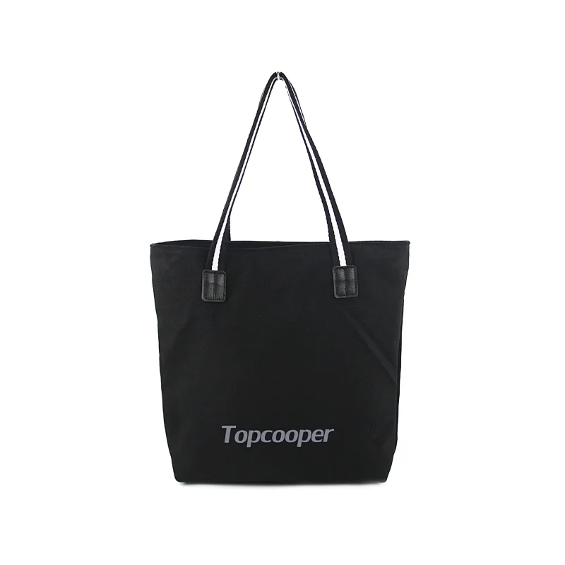Nice Canvas Tote Bag black color with strip handle