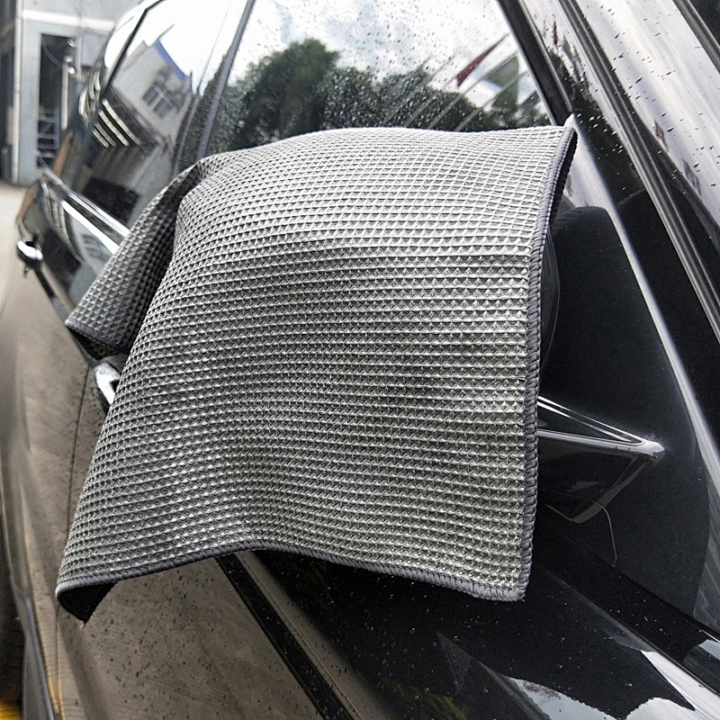 Waffle weave car detailing microfiber cleaning towel