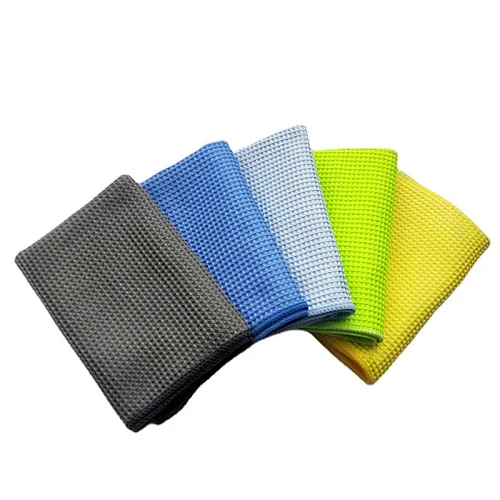Waffle weave car detailing microfiber cleaning towel