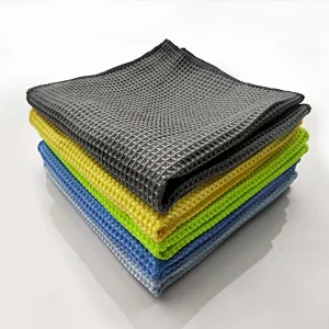 Waffle weave car detailing microfiber cleaning towel