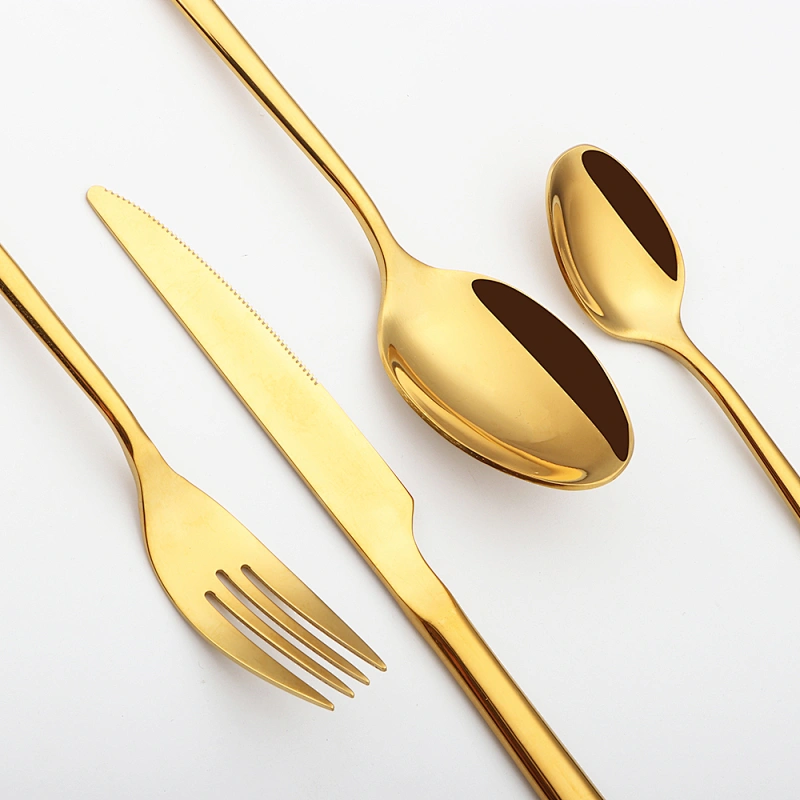 luxury gold cutlery set simple design rezon luxury silverware price