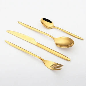 luxury gold cutlery set simple design rezon luxury silverware price