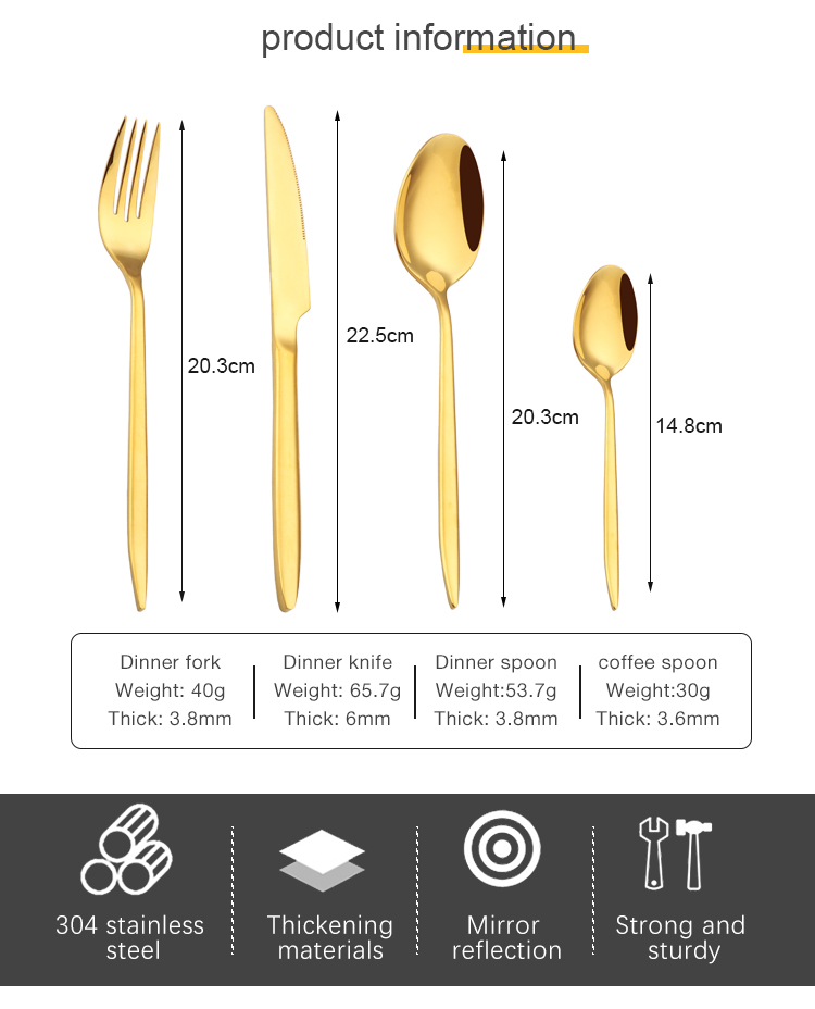 luxury gold cutlery set simple design rezon luxury silverware price