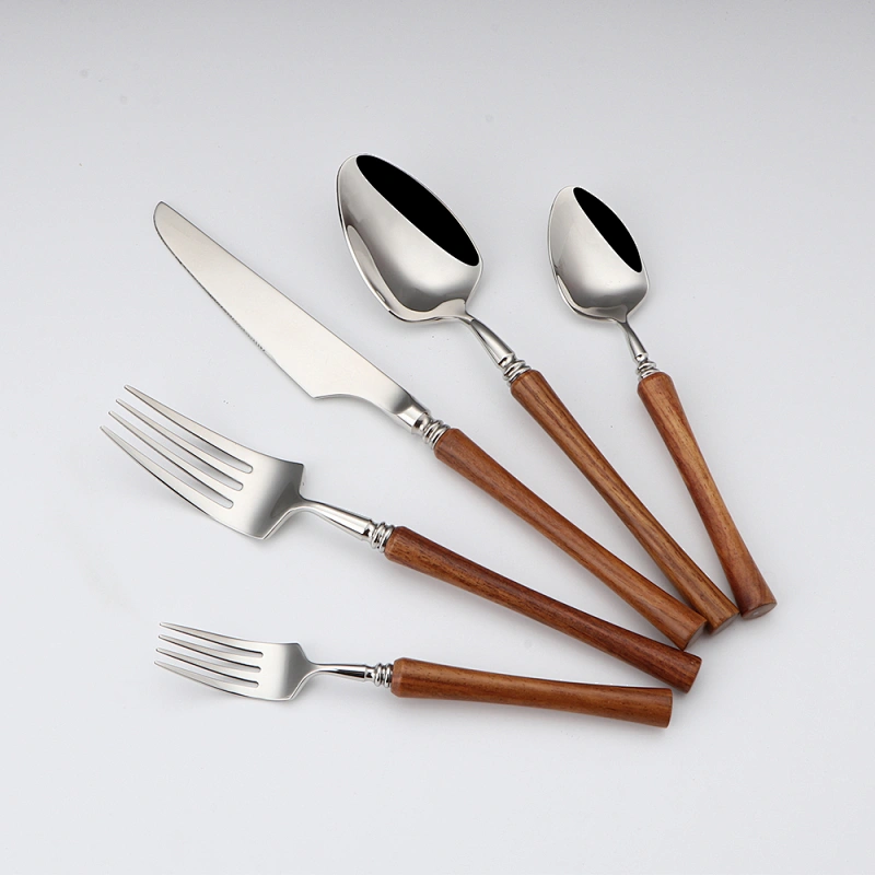 Real wooden handle cutlery set with forged process