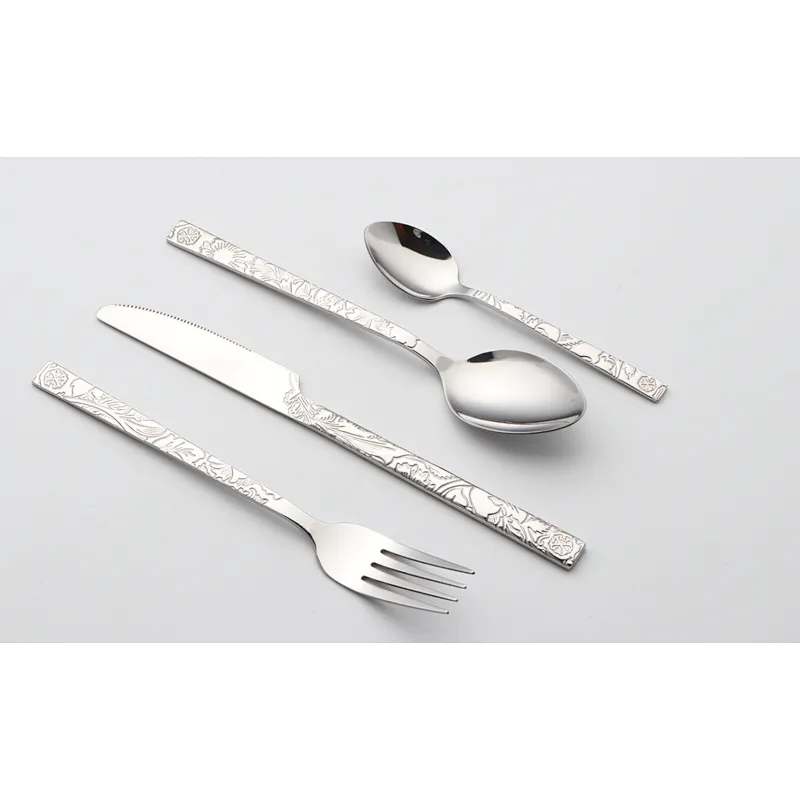 Chinese Cutlery Vintage Embossed Flatware Set