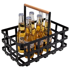 Wire Grid Basket Wire Woven Decor Basket Wholesale with Wood Handle