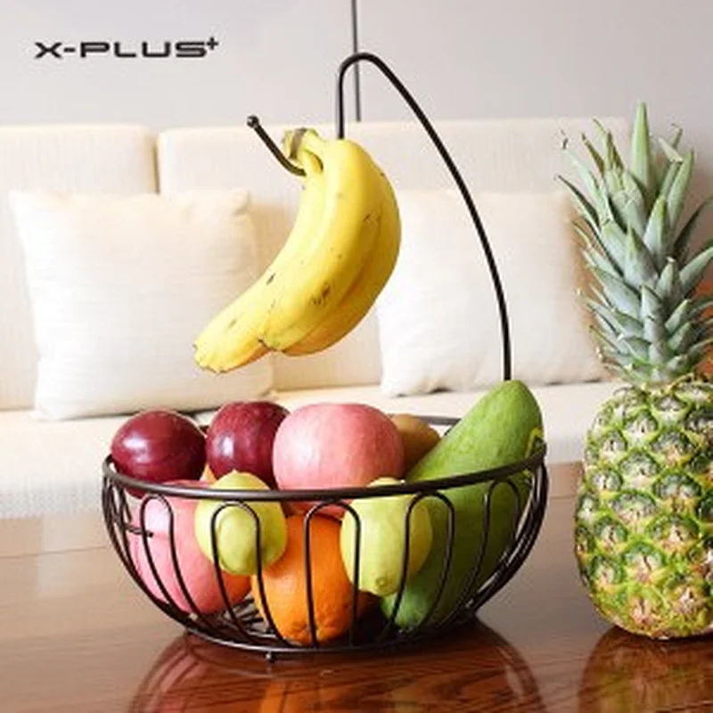 Fruit basket with banana hook