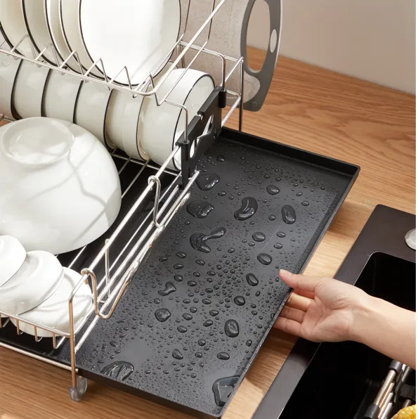 2 tier dish rack with draining tray supplier