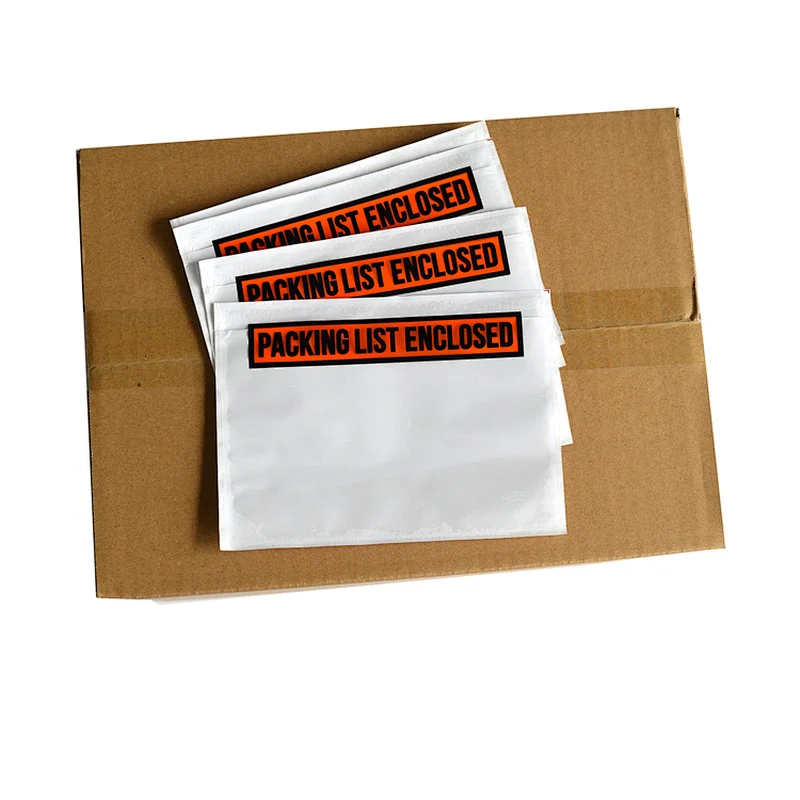 4.5x5.5 inch Packing List Envelopes Adhesive Document Pouches Enclosed For Invoice Slip