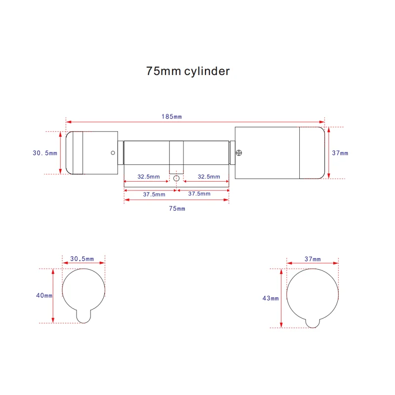 Euro smart door lock cylinder with fingerprint RFID card optional
