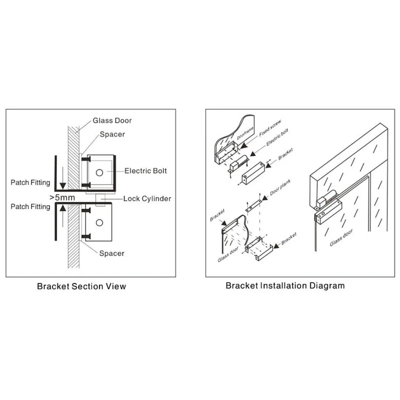 U Bracket Bolt Lock Stainless Steel Wire Drawing Electric For Frameless Glass Door