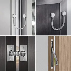 VIANS Exposed Mounting Protection Sleeve spring Cable Stainless Steel Hidden Wire Line Protect Armored Metal Tube door loop