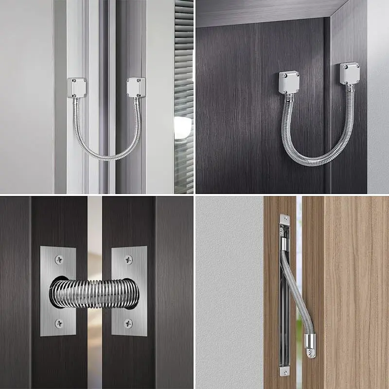 VIANS Exposed Mounting Protection Sleeve spring Cable Stainless Steel Hidden Wire Line Protect Armored Metal Tube door loop