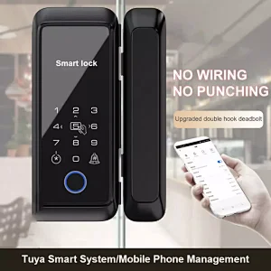 Tuya APP Digital Fingerprint Smart Glass Door Lock for Sliding Door