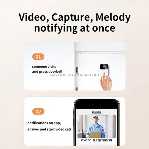 Smart TUYA WiFi Video Doorbell Phone Ring  Door For Intercom System