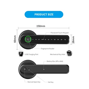 TTlock APP Anti-Theft Biometric Fingerprint Digital Lock Smart RFID Handle door lock