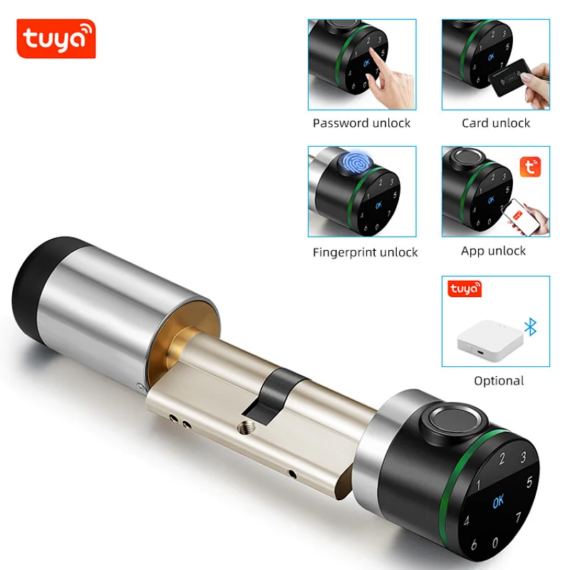 Tuya BLE Rfid Fingerprint Smart Lock Cylinder