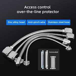 VIANS Exposed Mounting Protection Sleeve spring Cable Stainless Steel Hidden Wire Line Protect Armored Metal Tube door loop