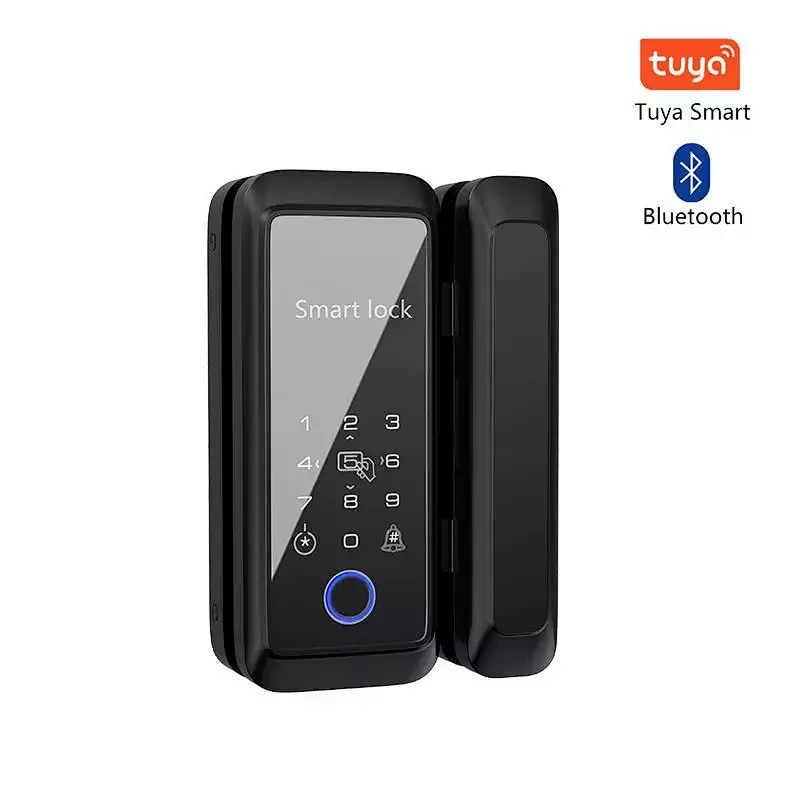 Tuya APP Digital Fingerprint Smart Glass Door Lock for Sliding Door