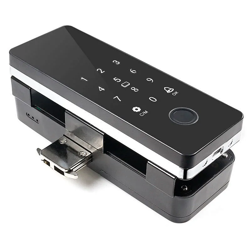TUYA Office USB Lock Biometric Fingerprint Glass Door Lock Digital Electronic Time Attendance Record Smart Lock