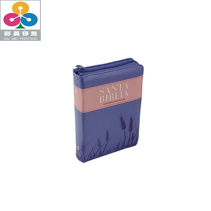 Custom Soft Cover Book Bible Cover with Zipper Book Printing
