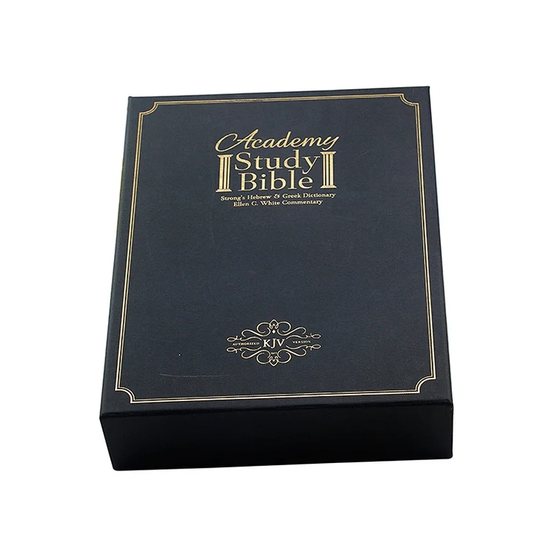 Custom Printing High Quality Leather Cover Bible Black Book
