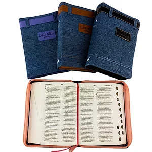 OEM bible book printing with thumb index /cover with zipper