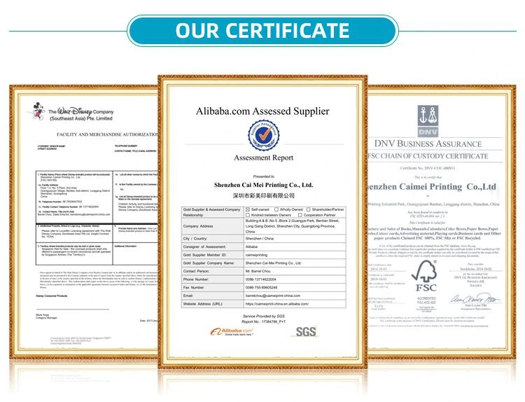 desk calendar printing certificates