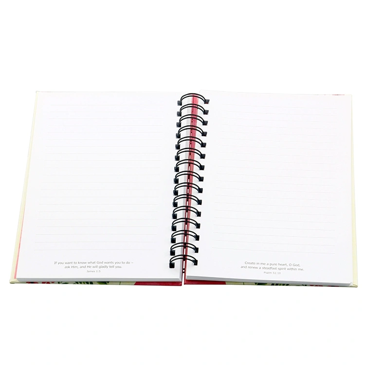 OEM A5 Size Spiral Bound Journal Hardcover Notebook Custom Printing