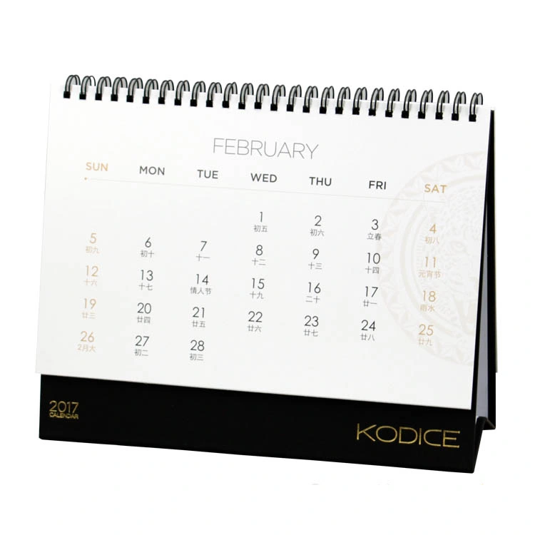 Standing Desk Flip Calendars With Wire O Binding