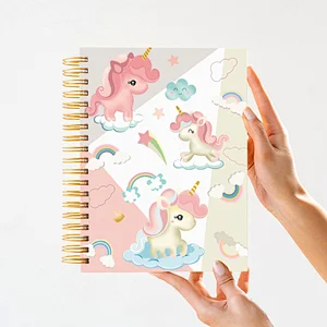 Hot Sale Popular Coil Fashion Cartoon Unicorn Spiral A5 Notebook Custom Printing