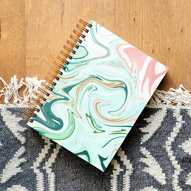 OEM High Quality Hardcover Colorful Fashion Journal Spiral Ruled Notebook with Logo