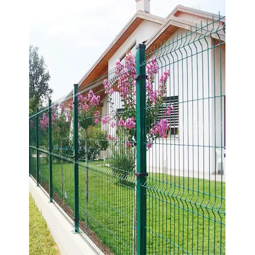 Green PVC Coated 3D Wire MeshFence Safety and Anti Climb