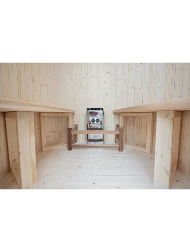 white pine sauna room