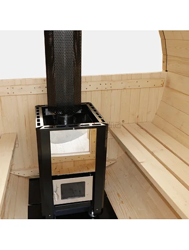almost heaven saunas grandview wood-burning barrel sauna in rustic cedar