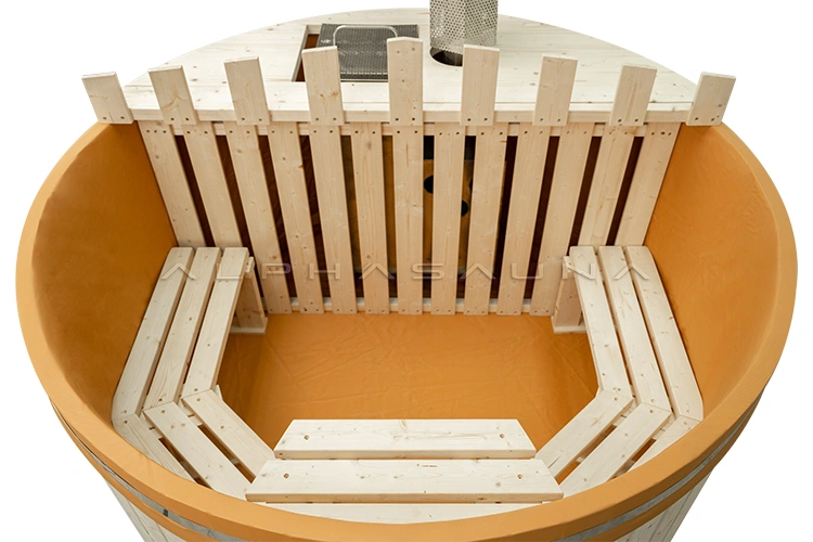 natural pine hot tub