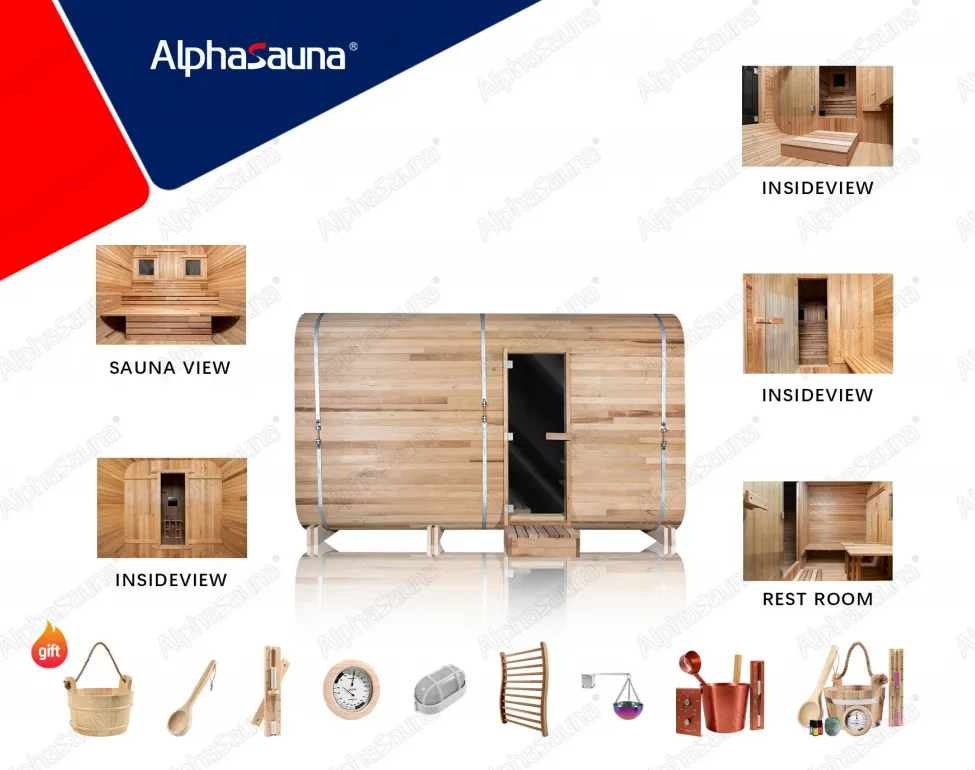panorama barrel sauna - 6 person